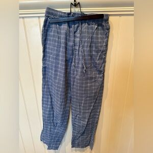 DAVID ARCHY Boys Men’s Size Small Pair Grey Blue & White Plaid Pajama Bo…